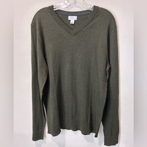 Old Navy Men's Forest Green V-Neck Sweater